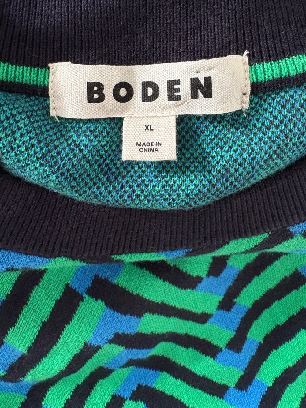 Boden XL Cotton Cashmere Chevron Sweater - Picture 3 of 4